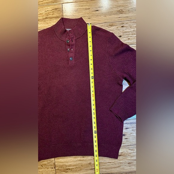 NWT Jos A Bank Sweater Mens XL Red Maroon Long Sleeve Sweater 100% Cotton‎ - Picture 7 of 8